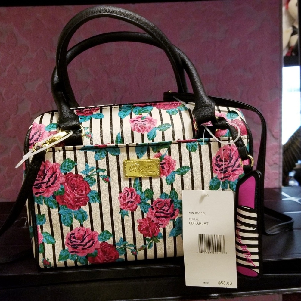 NWT Betsey Johnson Mini Barrel Crossbody H…